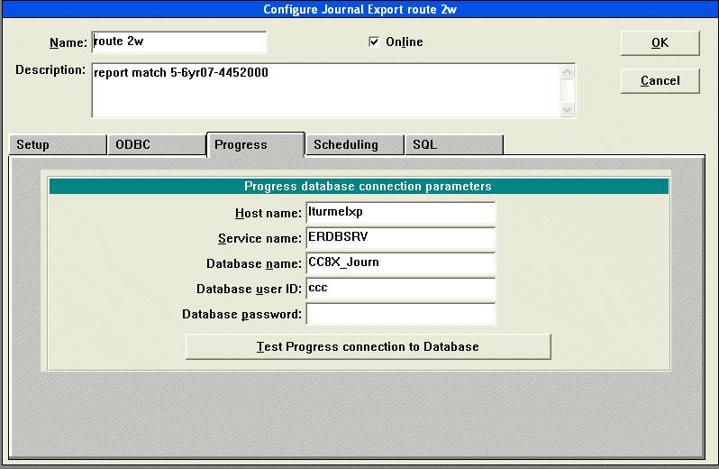Configuring Journal Export in the Administration Application Table 3.