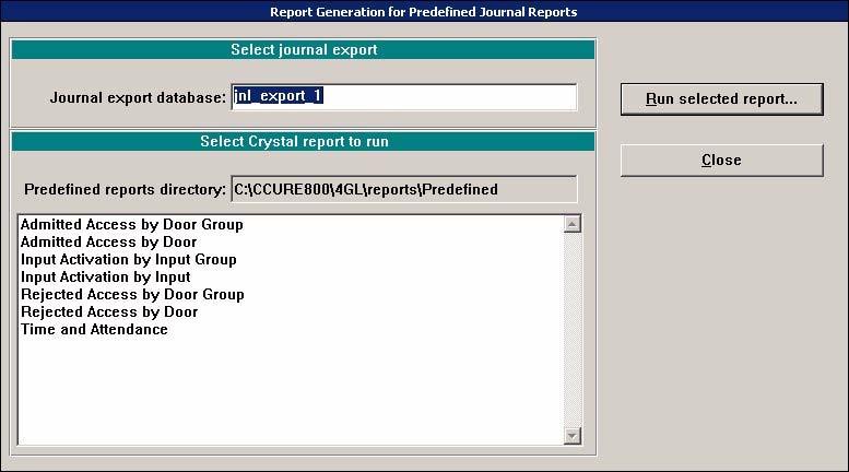 Configuring Enhanced Reporting Running Predefined Journal Reports The Report Generation for Predefined Reports dialog box, as shown in Figure 3.