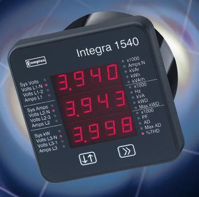 INTEGRA 540 DIGITAL METERING SYSTEM The Integra 540 dms series provides programmable measurement, display and communication of up to 3 major electrical and power quality parameters including true rms