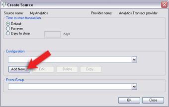 In the Source providers list, select Analytics Transact Provider. Then click OK. 3.
