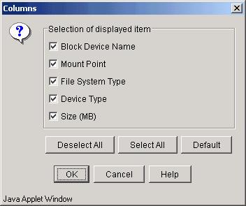 Only the items marked "Yes" in the "Display selection" column of Table 1.1 can be set.