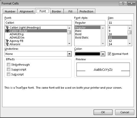 Part I: Getting Started with Excel FIGURE 1.12 Use the dialog box tabs to select different functional areas of the dialog box.