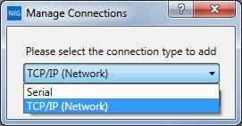 5. Select TCP/IP (Network) from the connection type dropdown. IMPORTANT The communication port on the CL-6 series control must also be set for DNP.