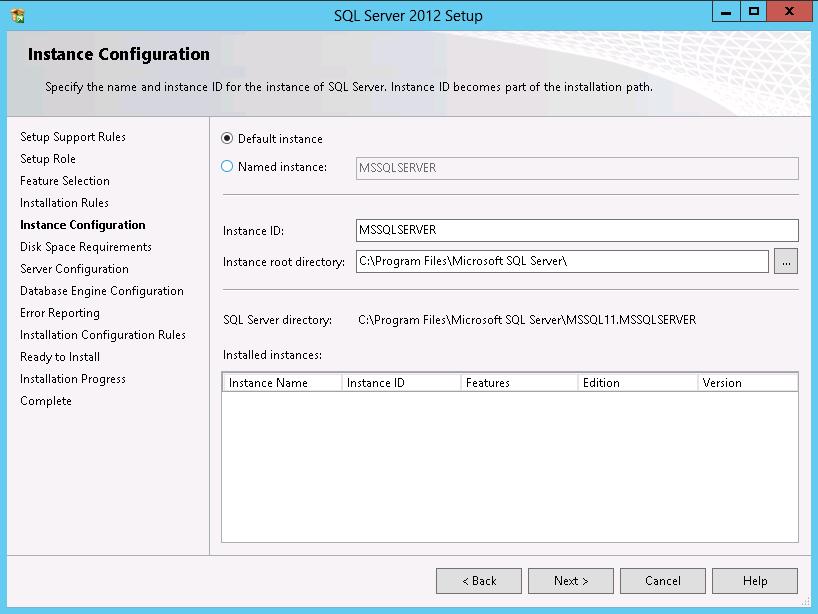 Chapter 4: Solution Implementation Figure 20. SQL Server 2012 Instance Configuration 8.