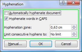 Hyphenation Hyphenation (new in Perceptive Document Composition) Hyphenate words