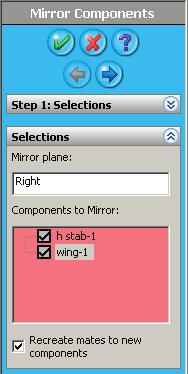 F. Mirror Wing and H Stab. Step 1. Click to Fit (F) on the View toolbar. Step 2.