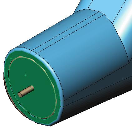 The cylindrical face of motor should already be selected and then click inside cylindrical face of the motor hole in the fuselage, Fig. 28. Click Add/Finish Mate add Concentric mate. to Step 5.