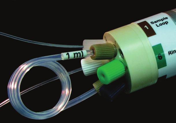D. sample probe with the ASXPRESS PLUS system. For oils applications, use a stainless steel filtered sample probe. c Attach the sample loop between ports #1 and #4 on the 6-port valve.