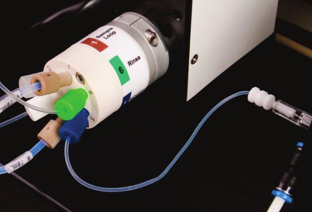 d Position the valve/pump module. Considerations: Keep valve port #5 (blue) as close to the ICP nebulizer as possible.