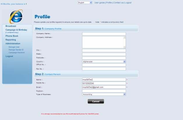 To view sub user s profile 1.