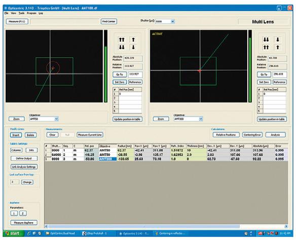 OptiCentric Software The user of an OptiCentric system controls the entire measurement, alignment and cementing process via OptiCentric software.