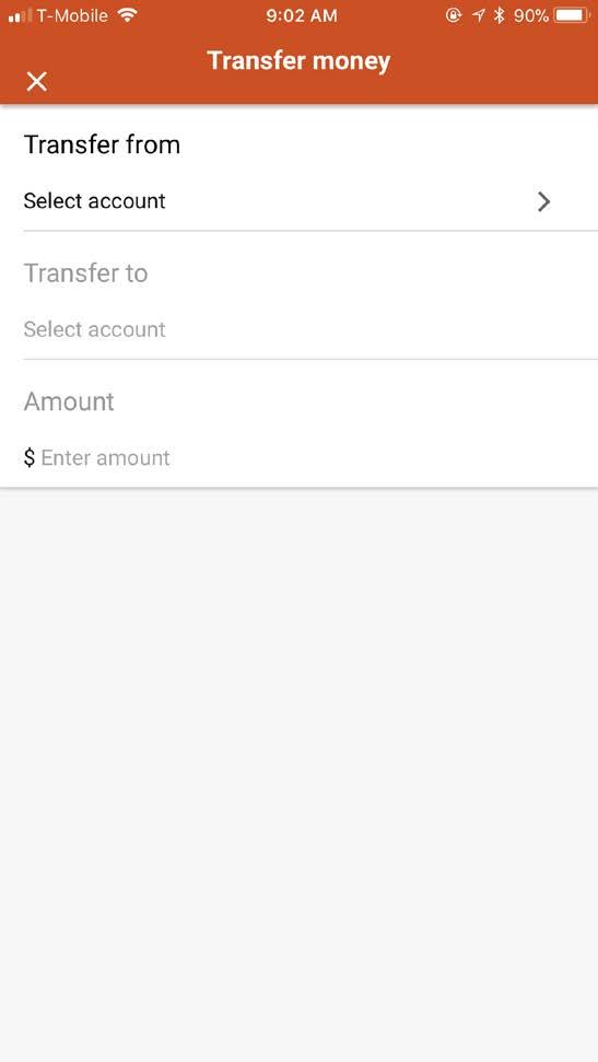 To do a transfer between your accounts, click the Transfer money button. Then choose which account it is coming from* and which account you are transferring to.
