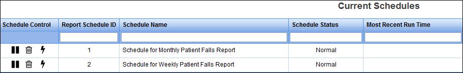 2. Select the Manage Report Schedules tab 3. Give your Schedule a meaningful name in the Schedule Name field e.g. Monthly Patient Falls Report 4.