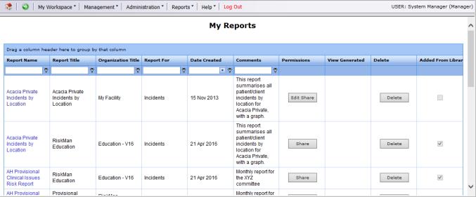 For more information about accessing and utilising the reports library, see the Report Library guide. 5. Click Save 6.