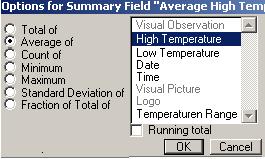 (This should place a subtraction sign after High Temperature) Double click on Low Temperature (to put the field name Low Temperature after the subtraction sign) Since you want the result to be a