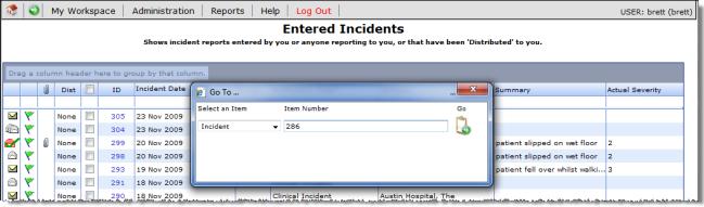 Introduction To view an incident from the Entered Incidents page This guide is aimed at Line Managers who are required to review and investigate incidents reported by their staff.
