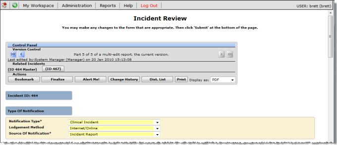 Check the Review History to see who else is aware of the incident Create a Distribution List if others need to be informed of the incident Optional: Bookmark the incident if you wish to enable a