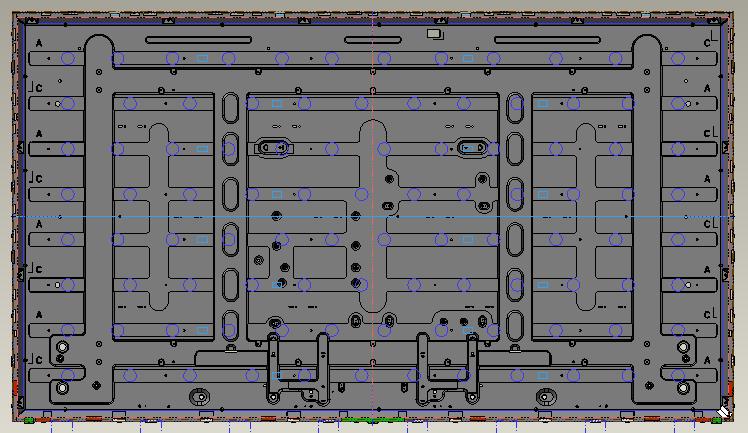 Attachment. Arrangement for each inch (65 ) Service Bulletin Page 17 of 19 - Top view type LED Array on CEM3 PCB (Type: 24 bar/1set) - LED Array Size (A): 345.00 x 15.00 x 9.