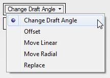 Pick Change Draft Angle option, and set parameters as shown: The Side Arrow: determine the taper direction - outside or
