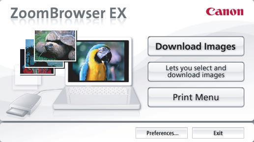 Downloading the Selected Still Images from the ZoomBrowser EX 1 Click [Lets you select and download images].