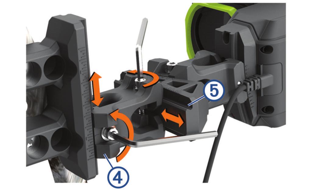 7 Move the vertical adjustment in the direction of the arrow's point of impact. 8 Tighten the vertical adjustment to a maximum torque specification of 2.2 N-m (20 lbf-in).