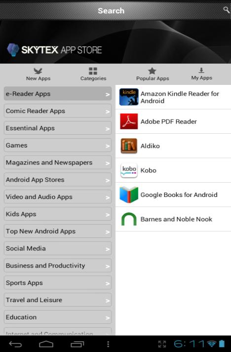 INSTALLING APPS A. Tap the or App and browse by Category or Search for popular apps to download on to your Tablet. Select the desired App and download it.