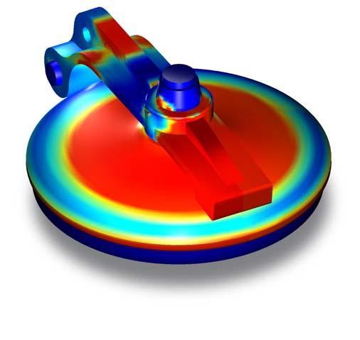 Stresses in a valve cap simulated