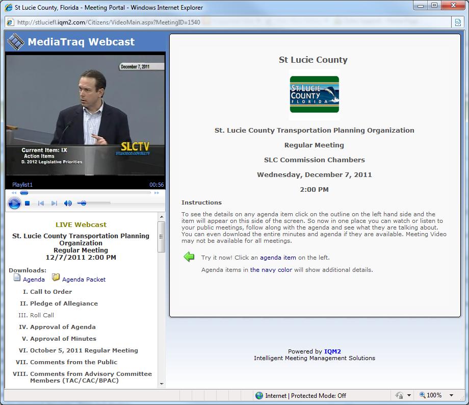 To view a live meeting first on the web portal s home page you should see the below picture.