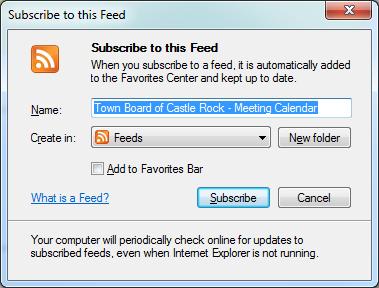 Here is an example of Internet Explorer signing up for a feed.