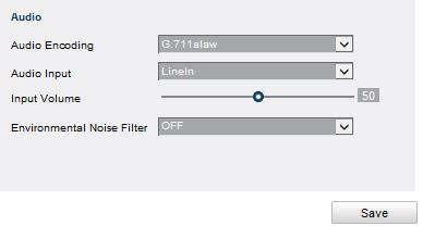 Figure 5-8 Audio Settings 2. Configure the following settings. Audio Encoding: G.711 ulaw, G.711alaw, G.
