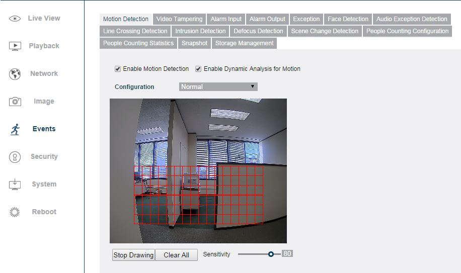 normal configuration and expert configuration are selectable for different motion detection environment.