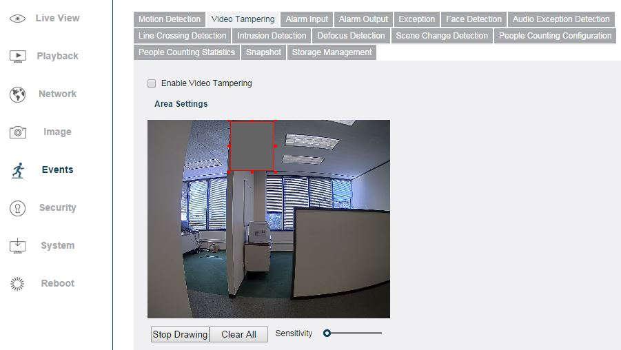 Figure 5-25 Video Tampering Alarm 2. Check Enable Video Tampering checkbox to enable the video tampering detection. 3.