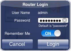 Launch the genie mobile app and tap Login. The router default user name is admin. 4. Enter the router password.