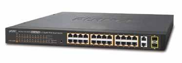 24-Port 10/100TX 802.3at + 2-Port Gigabit TP/SFP Combo Web Smart Ethernet Switch Physical Port 24-port 10/100BASE-TX RJ45 copper with 24-port IEEE 802.