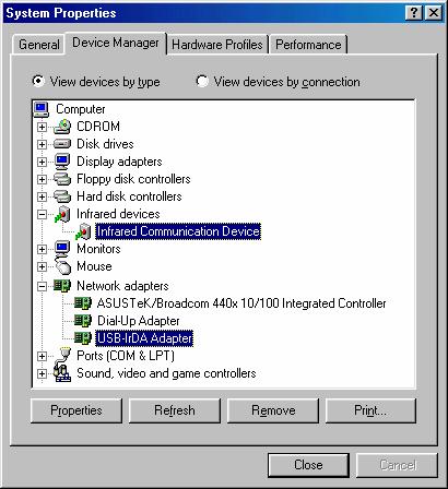 Properties Device Manager.