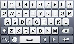 A third keyboard which includes symbols can also be opened while in the numeric keyboard. The alphanumeric keyboard is shown in the following picture.