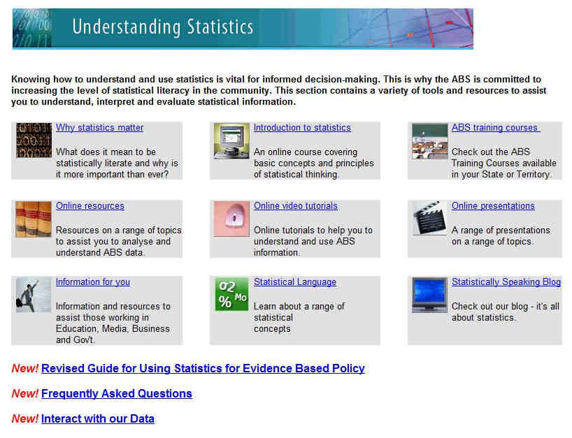 The Australian Bureau of Statistics provide a range of guides for