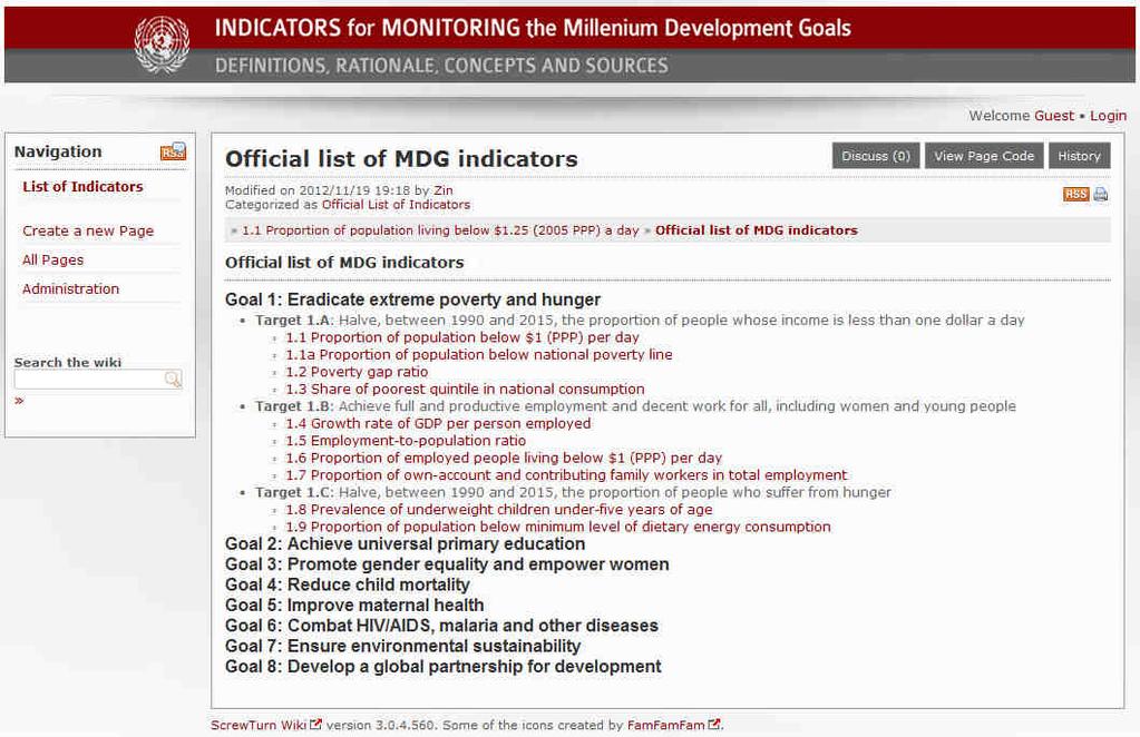 A guide to presenting metadata with examples on Millennium Development Goal indicators Figure 20.
