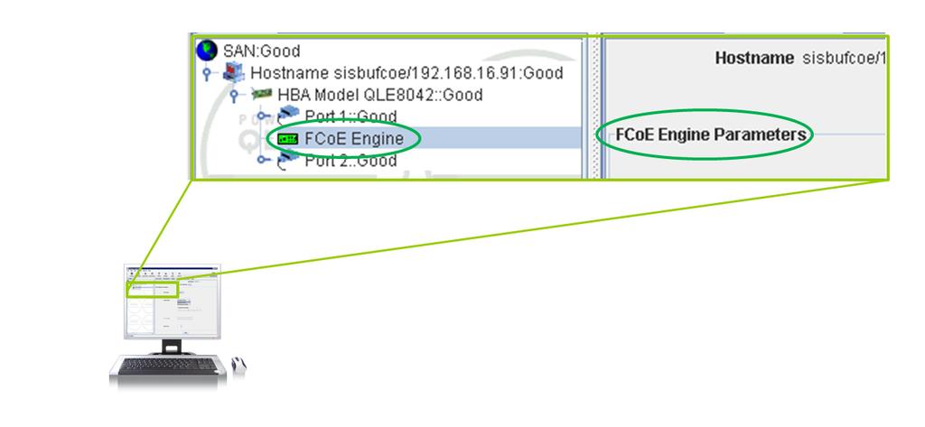 FIGURE 8. DETECTING FCOE ON A NETAPP CONSOLE Switching to the other end of the wire, the QLogic SANsurfer utility was used to compare what it is like to manage a FC HBA vs. an FCoE CNA.