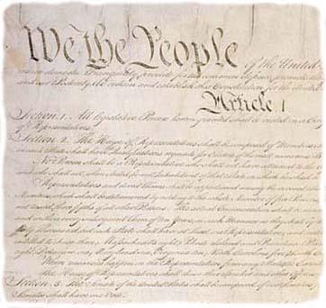 The United States Constitution WE THE PEOPLE of the United States, in Order to form a more perfect