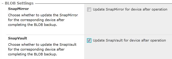 the settings of backup job schedule or on the Run Now interface, the local snapshot will be created on the storage system where the storage device resides; if the storage device has SnapVault