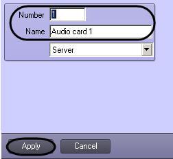 4. As a result the settings panel of Audio Card object will display. 5. 6. 7.