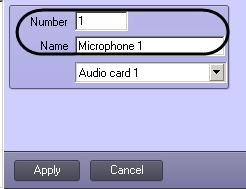 In the opened box enter the number and name of Microphone object and then