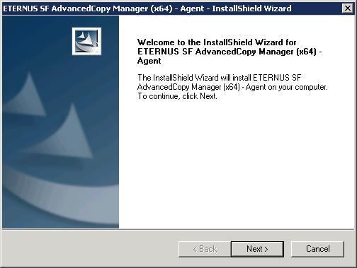 Function Intended to Be Used Symfoware linkage function Explanation Select "32bit version agent program". AdvancedCopy Manager (32bit) for Windows Server 2008 / 2012 / 2016 (x86,x64) is installed.