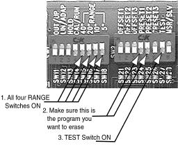 SWITCHING BETWEEN PROGRAMS When changing from one preset program to another remember Reset the Processor Cycle power or jump RESET terminal to COMMON.