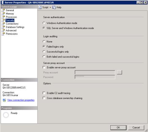 Step B: SQL Server Readiness Ensure that SQL Server 2008, 2008 R2, or 2012 is installed and configured on the computer you wish to use as your Amicus Database Server.