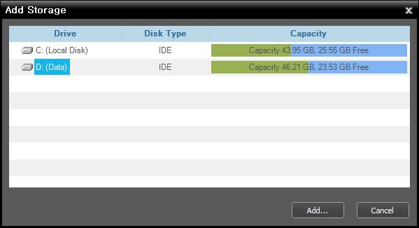inex Basic Path: Displays the storage folder path. Drive Type: Displays the type of hard disk drive. Free: Displays the available storage capacity.