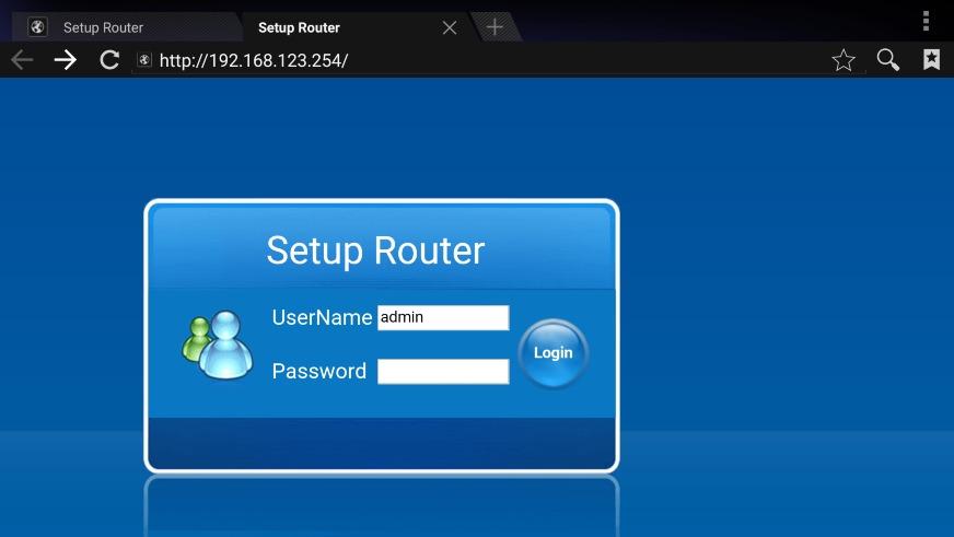 5 Login to router.