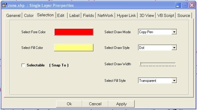 Menu Layers Layer Properties Selection Layer Properties Selection Option Select Selection Fore Color Select Selection Fill Color