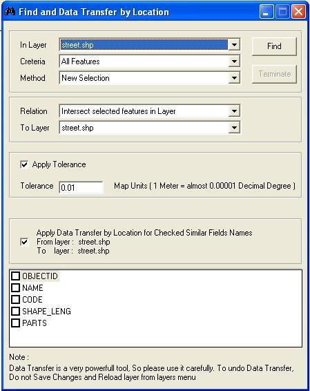 5) GIS Analysis and Selection A) Spatial Location Analysis and Selection Selection Find and Data Transfer By Location (Query Builder) Menu Selection Find and Data Transfer By Location (Query Builder)